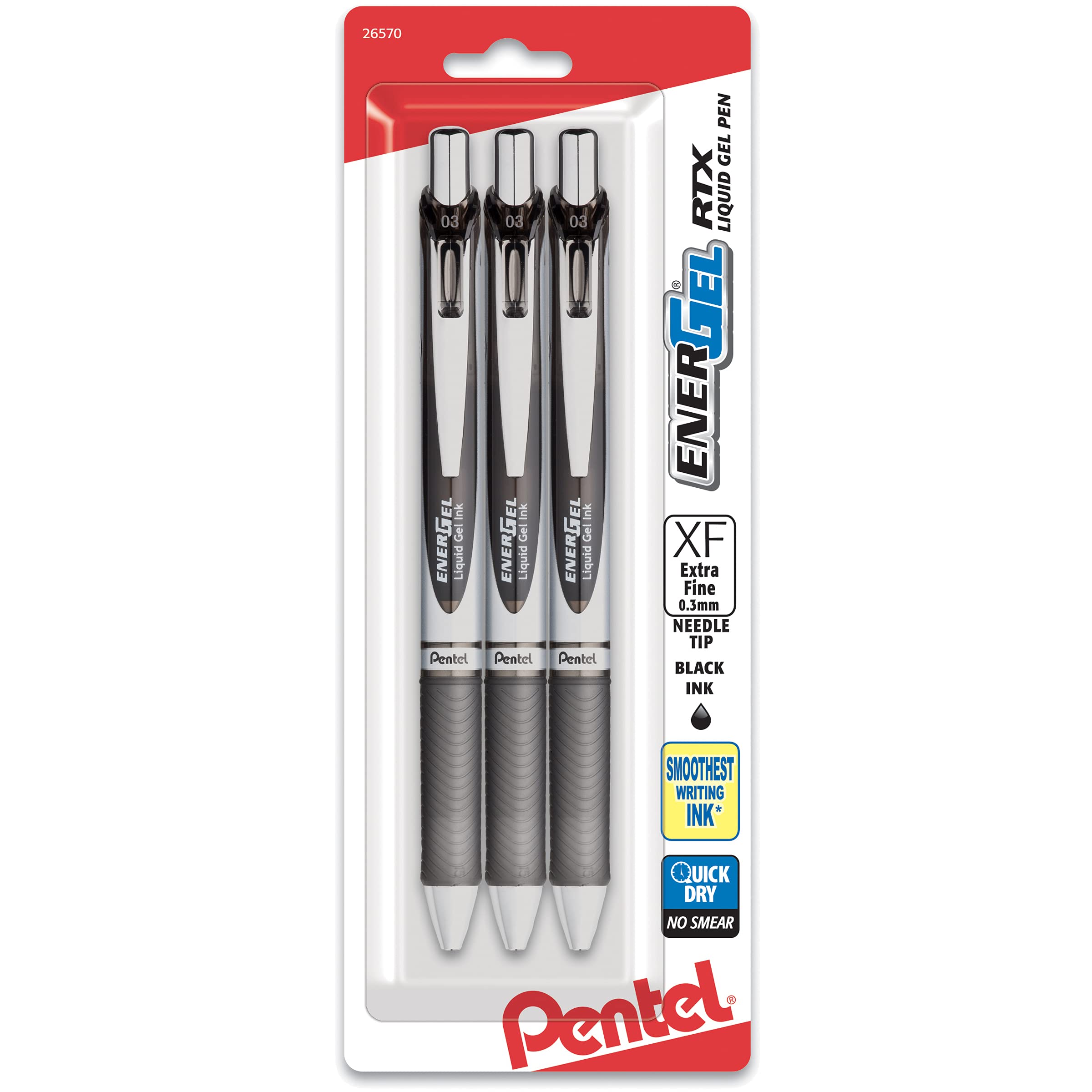 Pentel インジェクト　inject Pentel® Canetas EnerGel RTX, 0,3 mm, ponta de agulha, tinta preta
